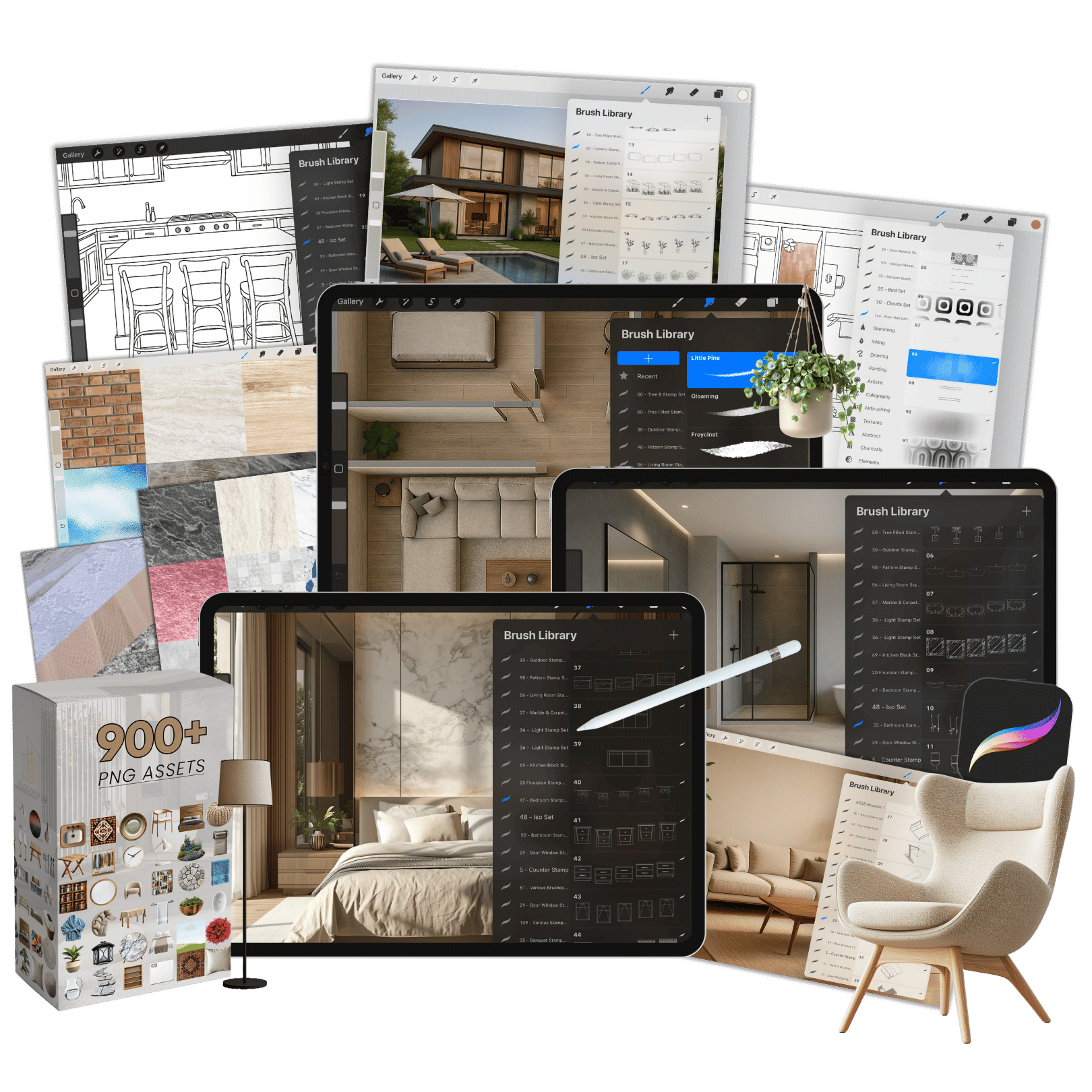 The Complete Interior Design Procreate Bundle